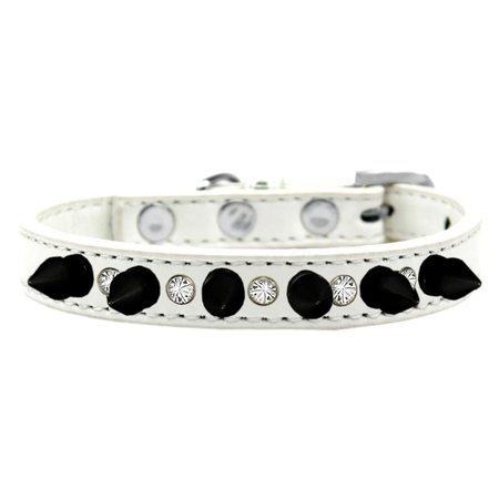 PET PAL Crystal & Black Spikes Dog CollarWhite Size 10 PE867841